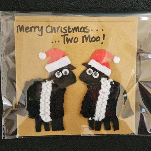 Merry Christmas Two Moo card