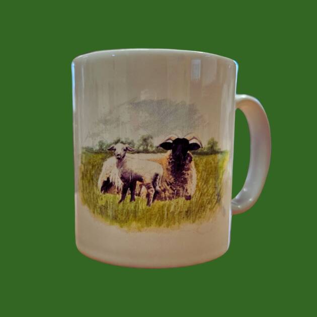 Norfolk Horn Sheep and Lamb Mug -Ceramic